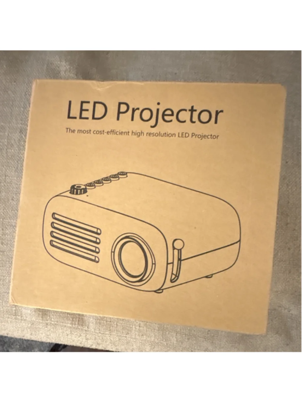 LED Projector LCD Portable Desktop White/Yellow w/ Remote, AV Cable, Adapter